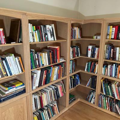 Lot Of Books On Bookshelves 
