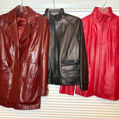 Three Women’s Leather Jackets-Aigner, Kenneth Cole, Preston Of York