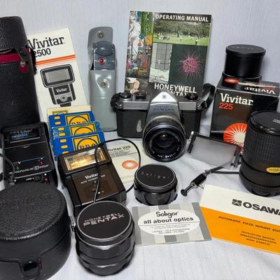 Honeywell Pentax Spotmatic 35mm Camera & Lenses