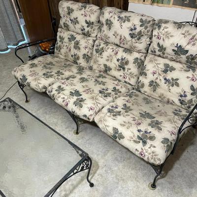 Classic Wrought Iron Sofa And Coffee Table 