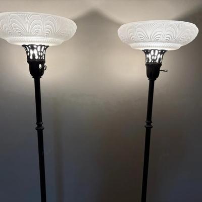 Pair Of Torchiere Floor Lamps 