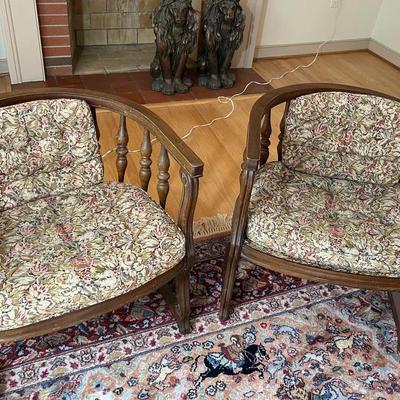 Pair Of Daniel Warren Mid-Century Chairs With Cushions 
