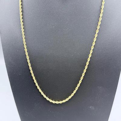 10k Yellow Gold Rope Chain 22”