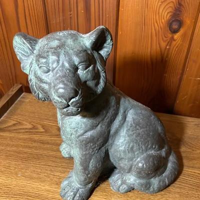 Heavy Cast Iron Cat Statue 