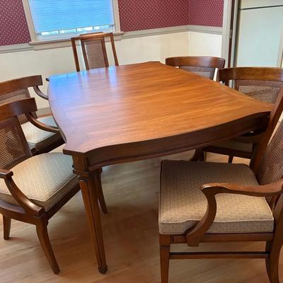 Mid Century White Furniture Co Dining Table & 6 Chairs 