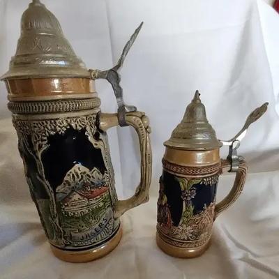 Pair of Vintage German Beer Steins