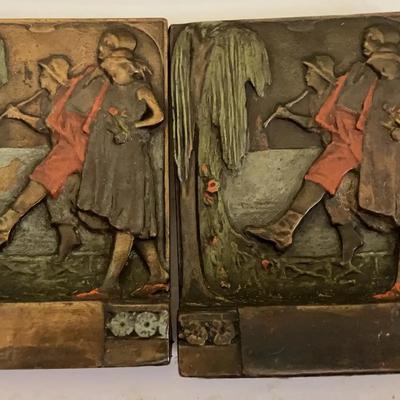 Circa 1920’s Pompeian Bronze Bookends 