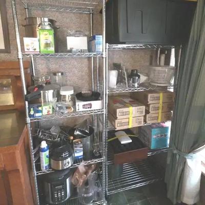 Two Metal Shelves (Contents Not Included)