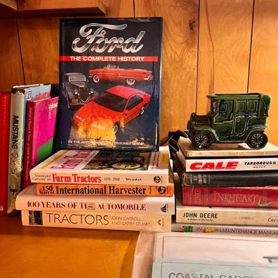 Tons and I mean TONS of car books and magazines.