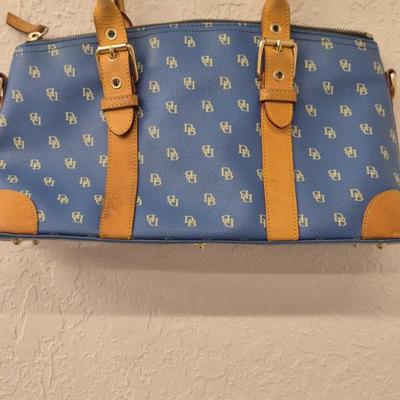 Dooney & Bourke Signature Pebble Navy Satchel - Strap Drop 9"