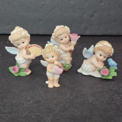 Vintage 1985-1992 Enesco/Moorehead Inc. Angel Figurines - 4 in All