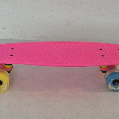 Deleven Rainbow Light Collection Hot Pink 22" Cruiser Skateboard with Light Up Wheels - No Batteries Required