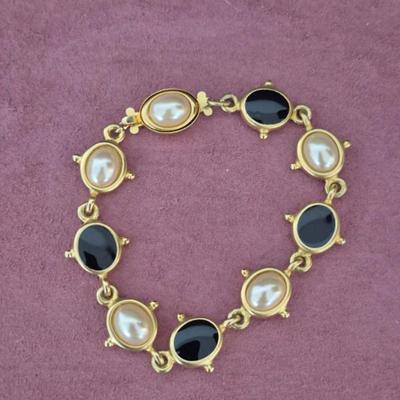 Vintage Erwin Pearl Simulated Pearl 7½" Link Bracelet