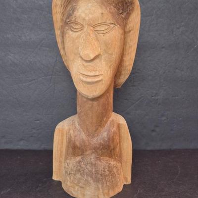Vintage 1993 Signed (Ali in Fiji 1993) Fijian Nawa Nawa Wood Statue - 13½" Tall