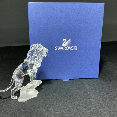Retired Swarovski Clear Crystal Rare Encounters Lion Figurine I