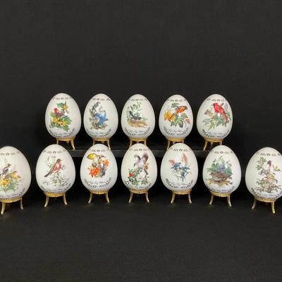 12 Porcelain Songbird Eggs By Roger Tory Peterson