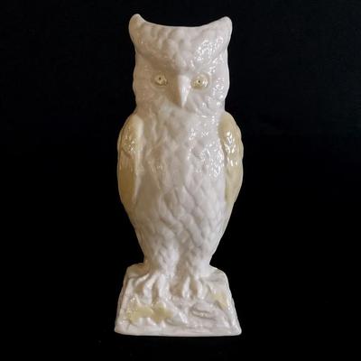 Belleek Irish Porcelain Owl Vase