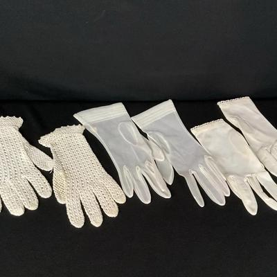 Vintage Knitted And White Gloves