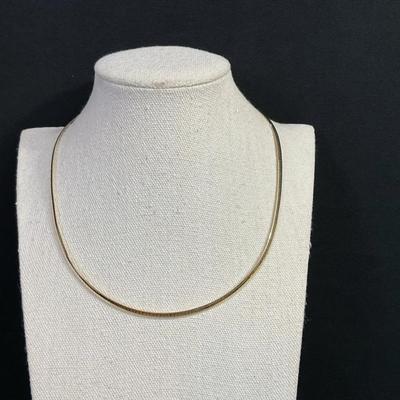 14K Yellow & White Gold Omega Aurfin Necklace 