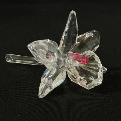Swarovski Crystal Pink Orchid Figurine