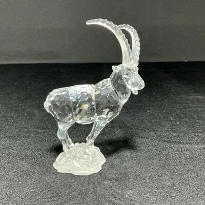 Retired Swarovski Clear Crystal Ibex Figurine 