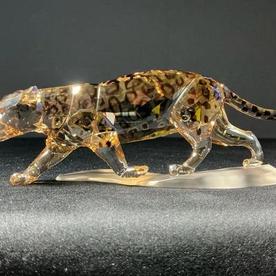 Swarovski Golden Shine Crystal Jaguar Figurine