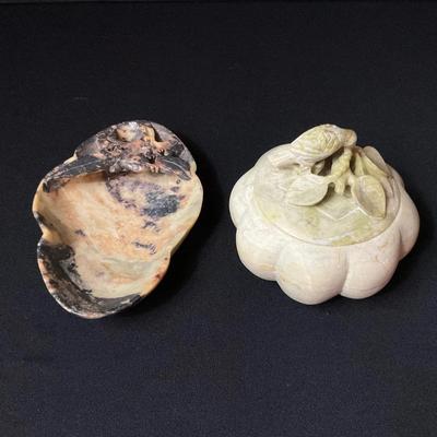 Soapstone Trinket Box And Dish