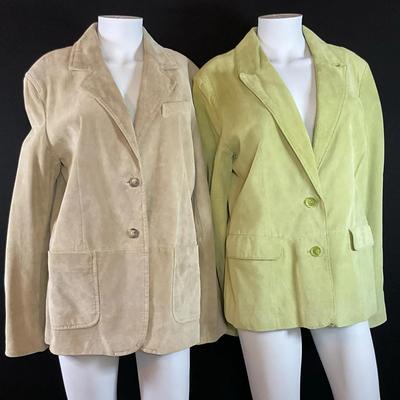 Margaret Godfrey Lime Green & Beige Suede Jackets 