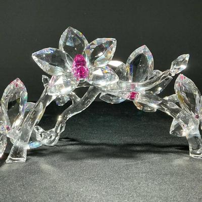Retired Swarovski Crystal Orchids On A Vine Figurine 