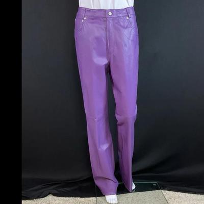 Purple Leather Jeanology Pants