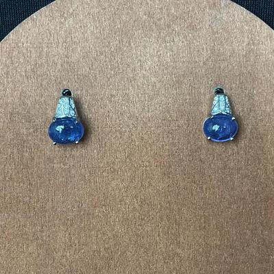 Sterling Silver And Blue Earrings