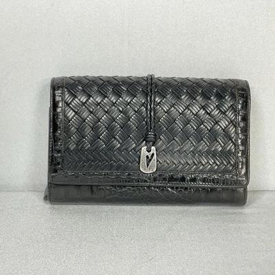 Brighton Black Woven Leather Wallet