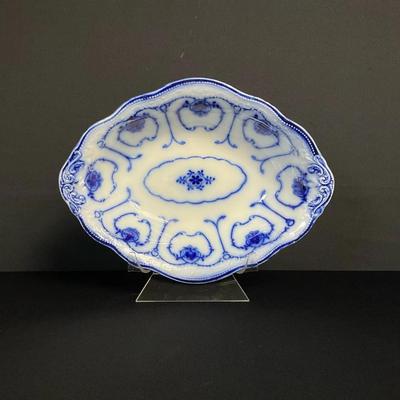 Wm. Grindley & Co. Flow Blue 9.5 Inch Vegetable Dish