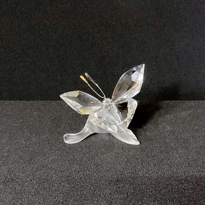 Swarovski Crystal Butterfly On Leaf Figurine