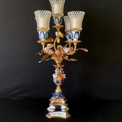 Sèvres Porcelain Five Arm Candelabra