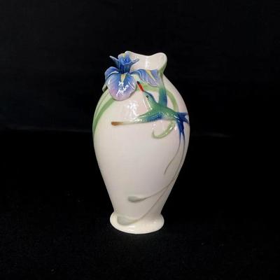 Long Trail Hummingbird Small Porcelain Vase By Franz