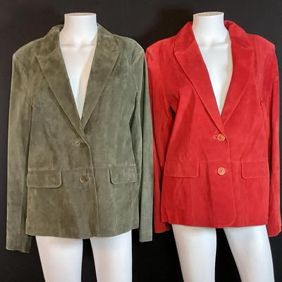 Margaret Godfrey Suede Jacket In Olive & Rust