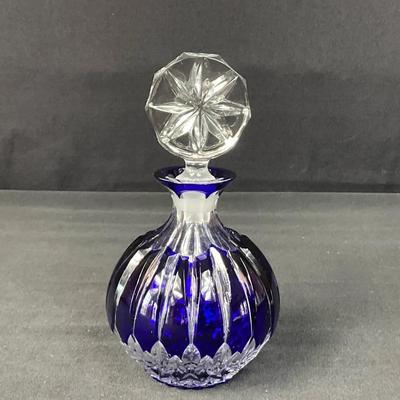 Ajka Crystal, Castille Blue Perfume Bottle 
