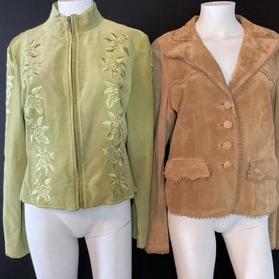 Mint Green Suede & Camel Suede Jacket