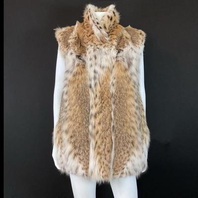 Sakowitz Lynx Long Hair Vest