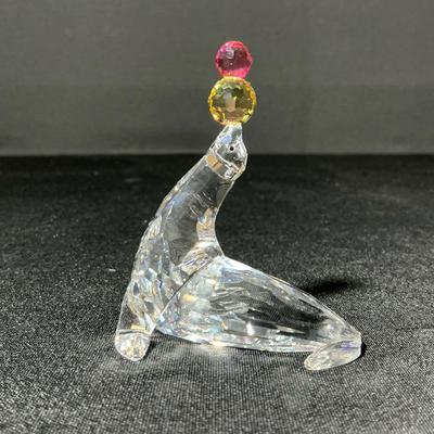 Swarovski Crystal Playing Seal Figurine 