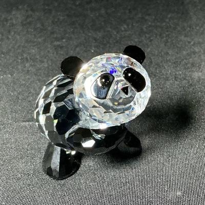 Swarovski Clear & Black Crystal Panda Figurine 
