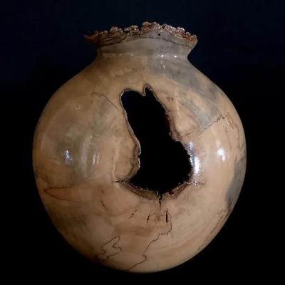 Wood Turned Hollow Form, Burl