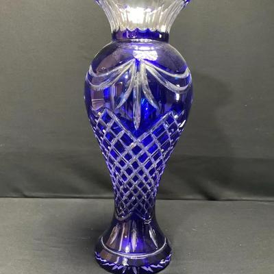 Bohemian Style Cut-to-clear Tall Crystal Vase