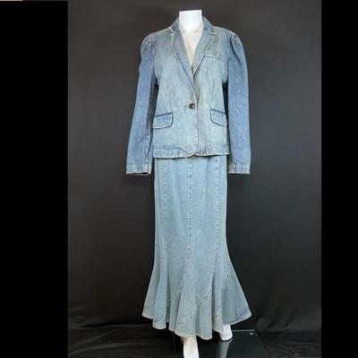 Vintage Blue Jean Jacket & Skirt
