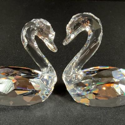 Swarovski Crystal, Flirting Swans - Retired 