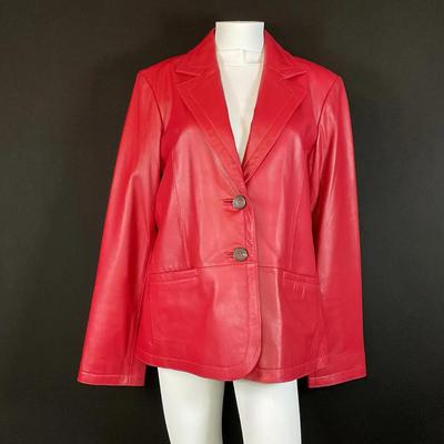 Vintage Bloomingdale’s Margaret Godfrey Red Leather Jacket