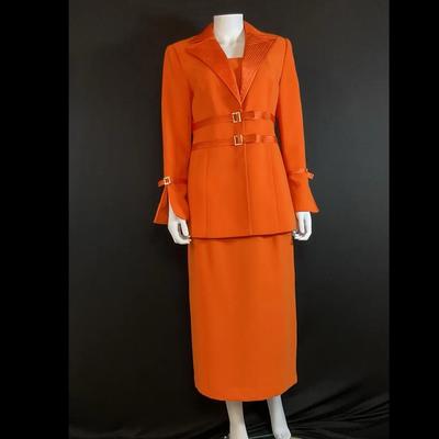 Vintage Milano Astros Orange Suit Jacket & Skirt