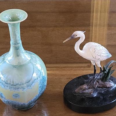 SPI Gallery Brass Heron Statue + (FR)