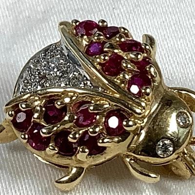 14k Ladybug Brooch